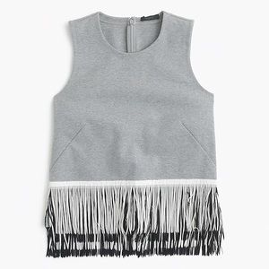 Jcrew frindge Grey top new with tags